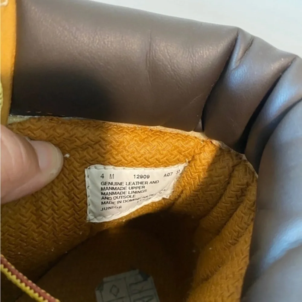 Timberland tan leather boots size 4M junior
